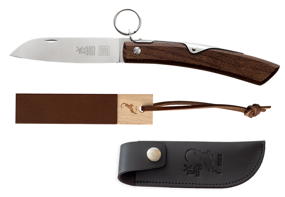 IBEX beukenhout 10 cm met etui en wetsteen