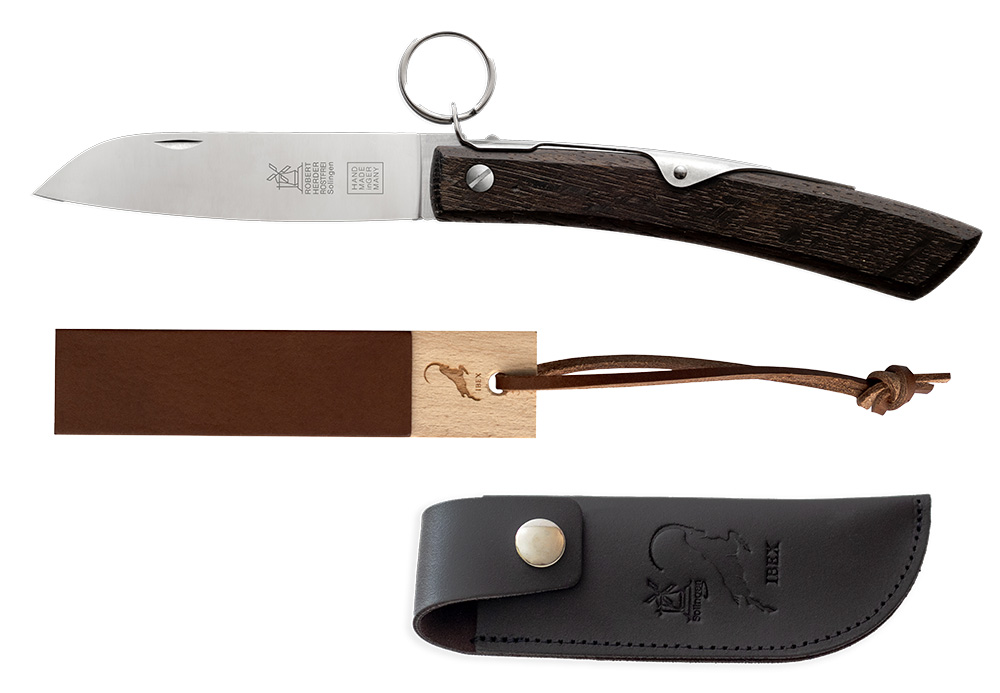 IBEX eikenhout 10 cm met etui en wetsteen